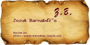 Zozuk Barnabás névjegykártya